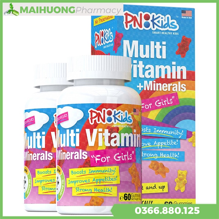 Viên Nhai PN Kids Multivitamin + Minerals For Girls