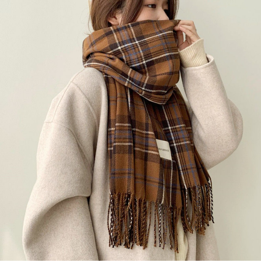 HMH® SELF Cashmere Khăn Quàng Cổ Nữ Khăn Len Quàng Cổ Dày Mịn Hàng Quảng Châu Siêu Đẹp