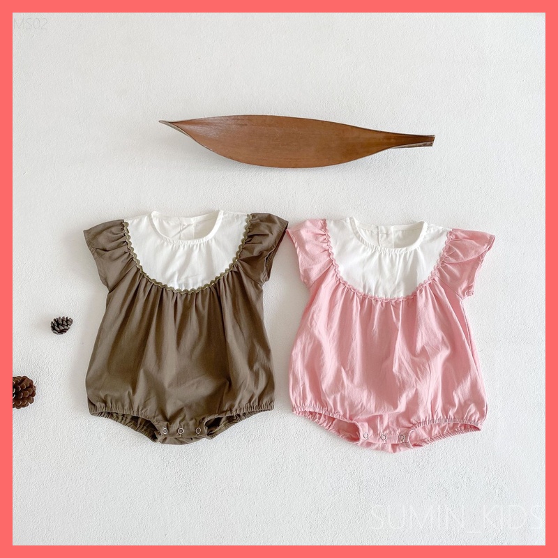 Bộ body bé gái phối cổ trắng - Quần áo trẻ em Sumin Kids