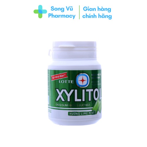 Kẹo gum không đường Lotte Xylitol Đủ Vị hũ 58g