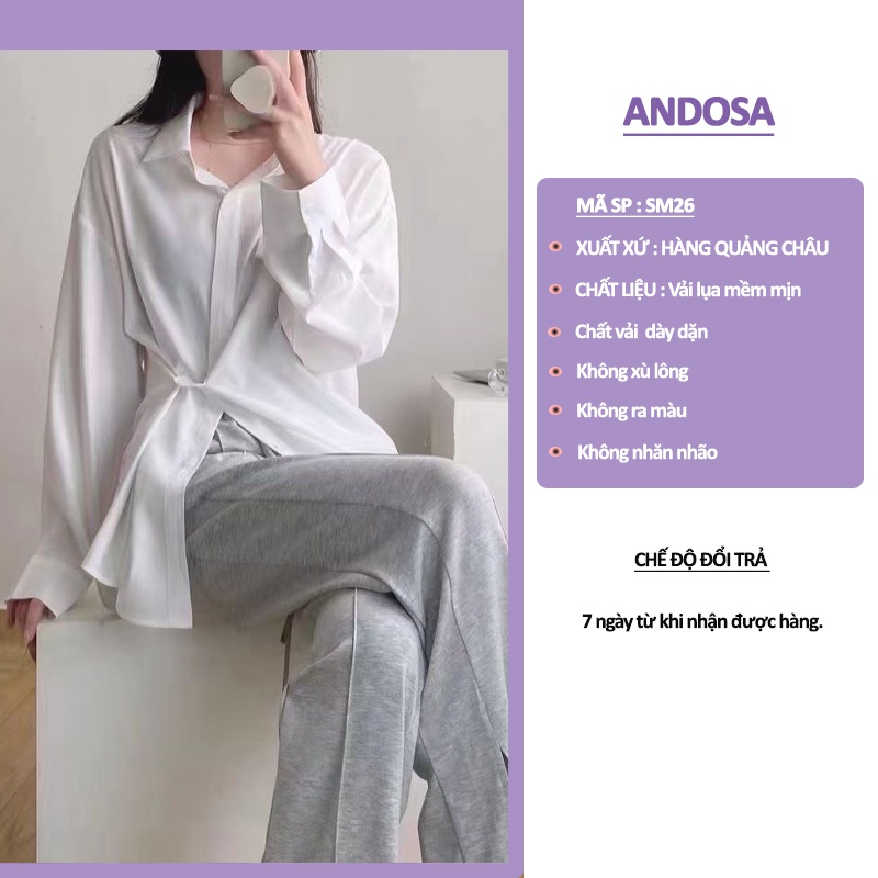 Áo sơ mi nữ kiểu công sở dài tay form rộng hàng Quảng Châu ANDOSA SM26