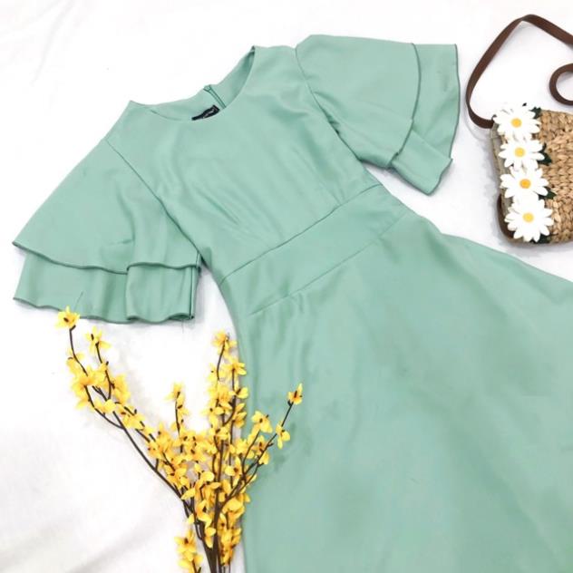 Đầm váy bo eo tay bèo 4 màu (kèm hình thật) | BigBuy360 - bigbuy360.vn