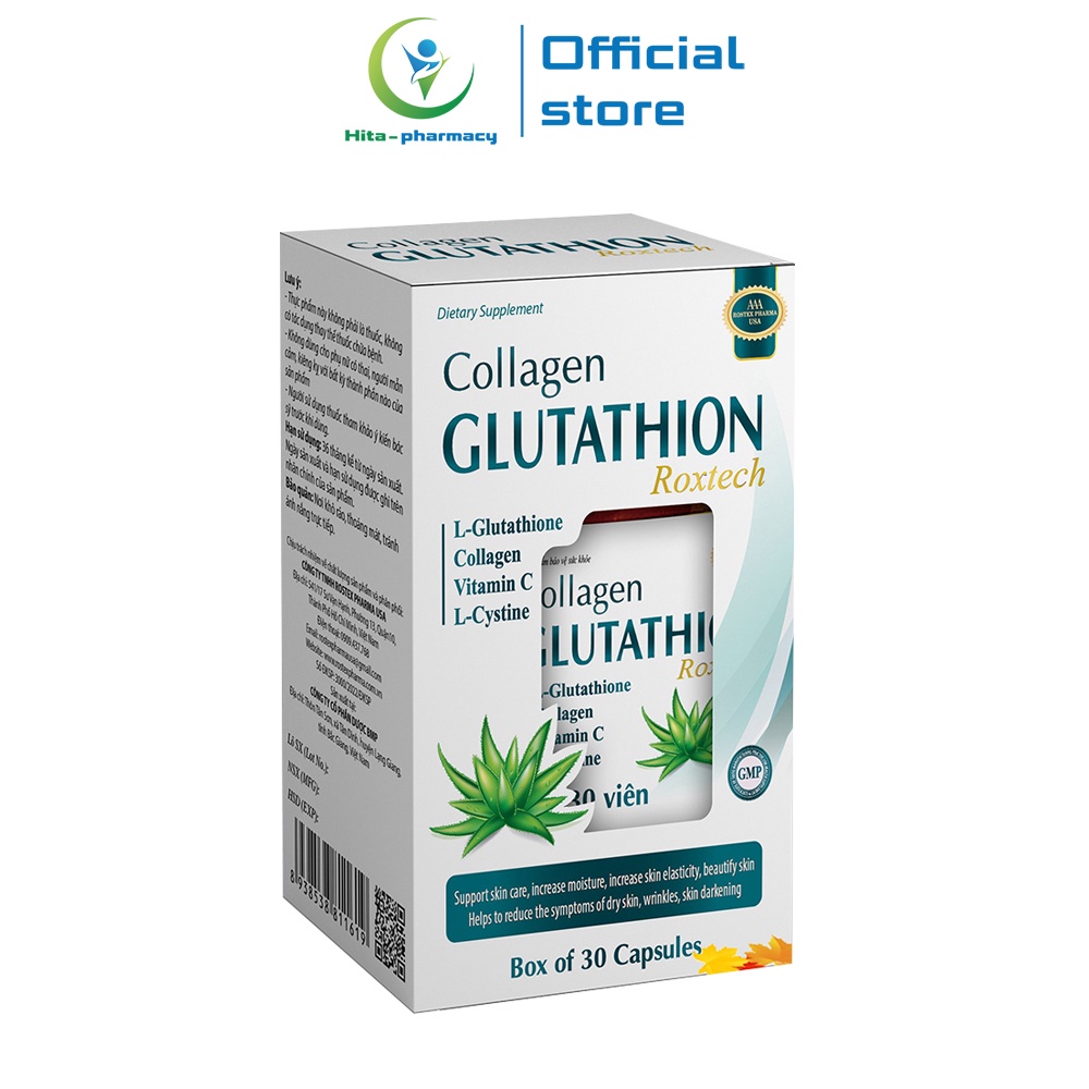 Collagen Glutathion ROXTECH, l-cystine đẹp sáng da, giảm nám sạm da