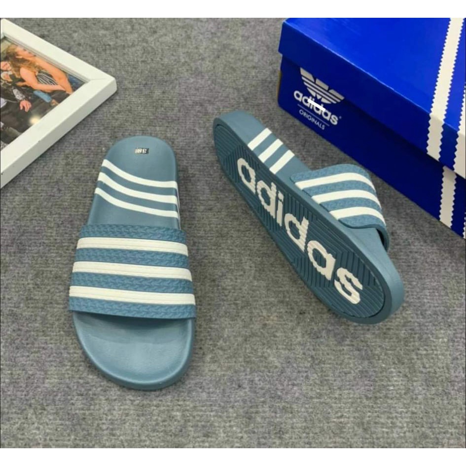 🔥HÀNG CAO CẤP🔥Dép lê adidas,Dép quai ngang 3 sọc chéo HOT 2022 đế cao su non chống hôi chân