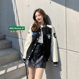 Áo Khoác bomber unisex nam nữ KD3 chất vải dù nút bấm, thêu logo cực chất, kiểu dáng Hàn Quốc thời trang