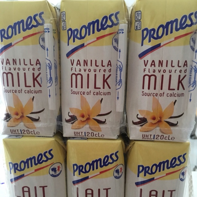 Sữa tươi Promess Pháp hương vani hộp 200ml, thùng 24 hộp