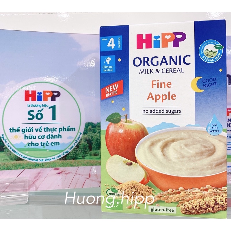 (4M) Bột ăn dặm chúc ngủ ngon táo tây Hipp 250g