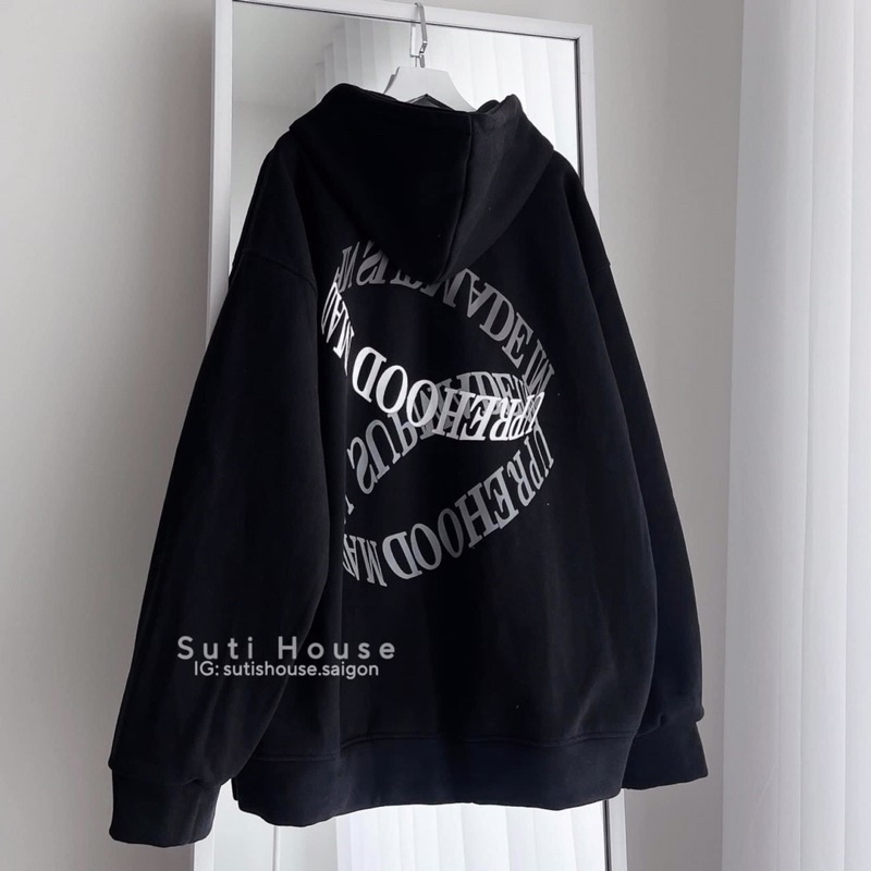 áo nỉ khóa hoodie chữ vòng đẹp mũ 2 lớp cực hot in chữ siêu hot hàng mặc mát thoải mái dáng rộng unisex