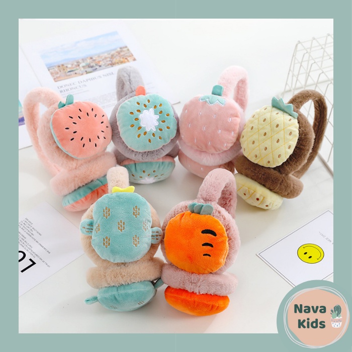 Bịt tai giữ ấm cho bé Navakids, bịt tai chống ồn hoa quả đáng yêu