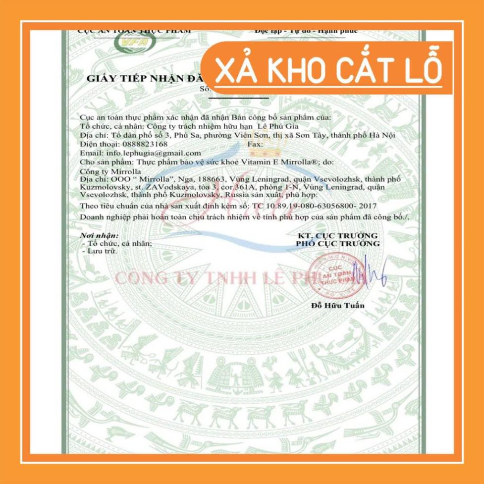 Vitamin E đỏ, viên uống đẹp da vitamin đỏ Nga, hàm lượng 270mg và 400mg