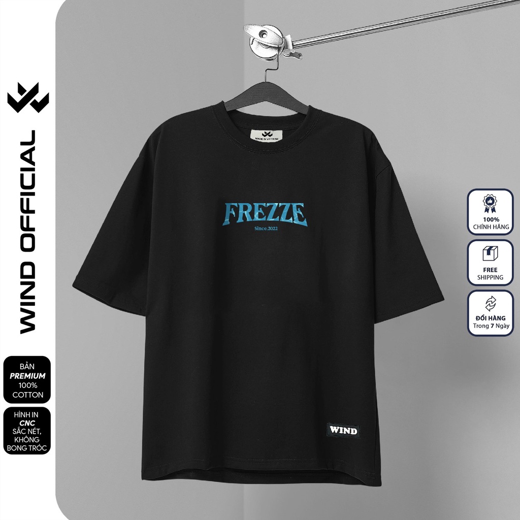 Áo thun tay lỡ unisex WIND phông form rộng 65% cotton ICE nam nữ oversize ulzzang