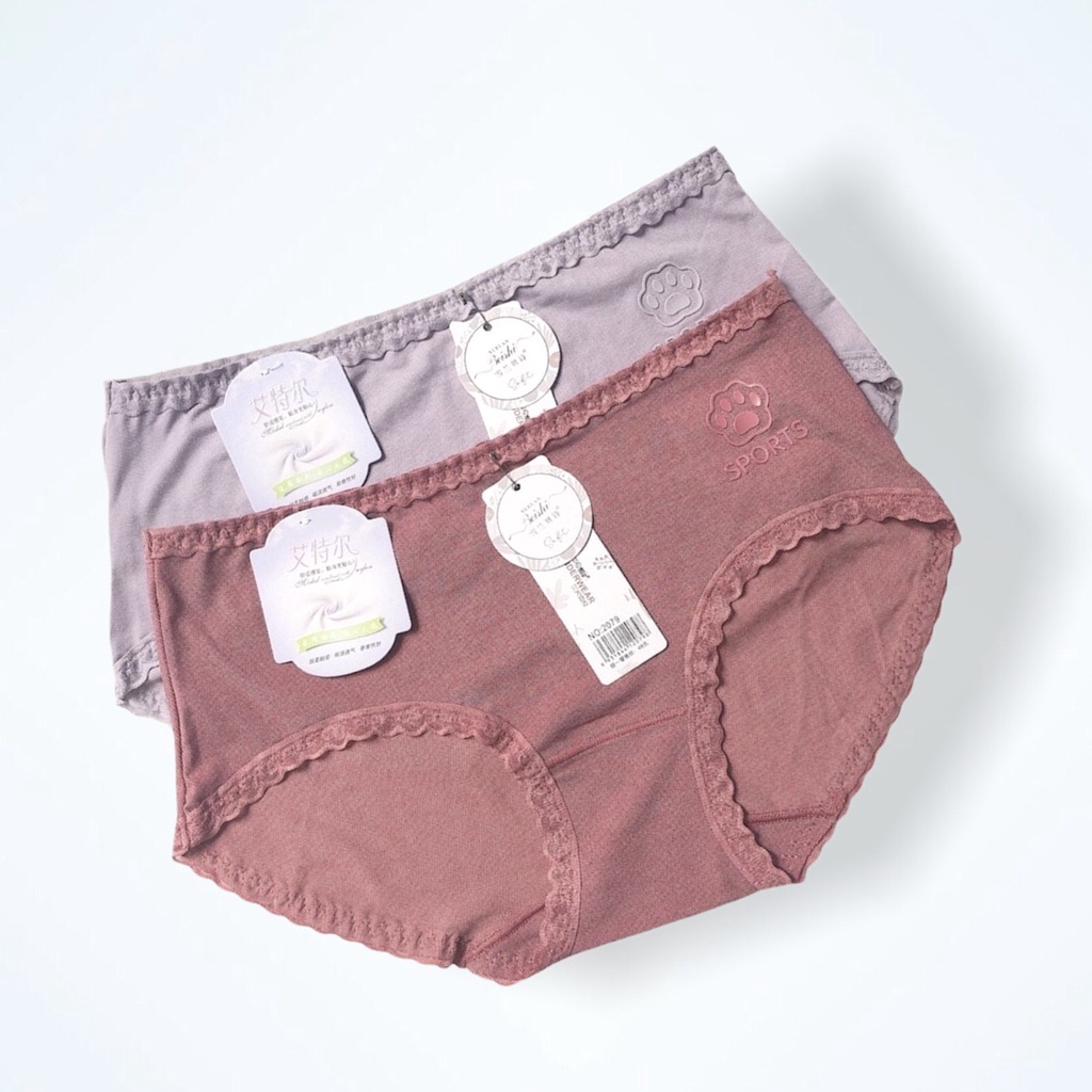 Quần Lót Nữ Thun Lạnh Cao Cấp Trơn Viền Bèo Ren Mềm Mịn PINK STORE QL2079