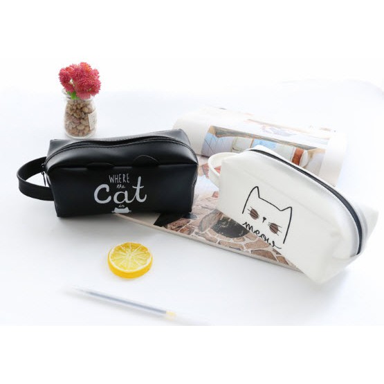 HB3 Hộp bút túi viết bóp viết to hộp bút mèo silicon hộp bút dễ thương dễ thương silicon 17x9x6cm