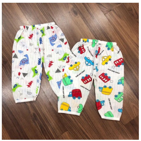 Combo 10 quần dài cotton giấy mềm mịn thoáng mát cho bé