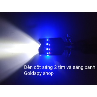 Đèn pha Led xe máy 7 màu 4 tim H4 ( giá 1 cái )