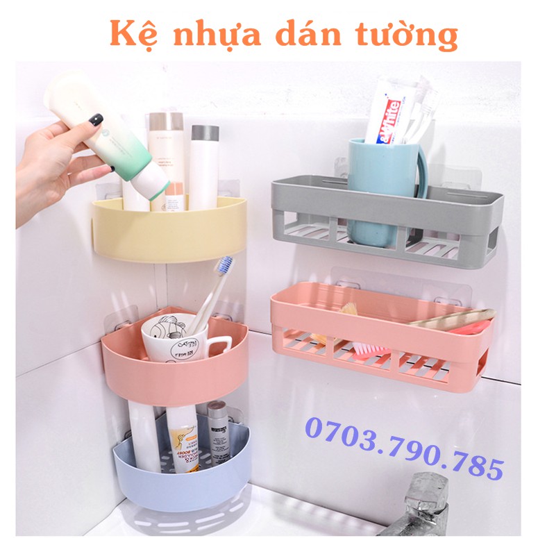 Kệ Nhựa Dán Tường Kệ Góc Kệ Chữ Nhật Đựng Đồ