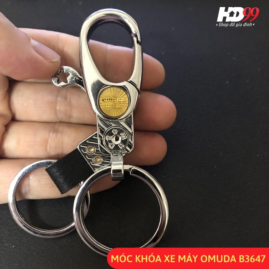 Móc khóa Ô tô Xe máy OMUDA B3647 | Chất liệu Thép chuyên dụng mạ Crome sáng bóng, phong cách cổ điển, lịch lãm