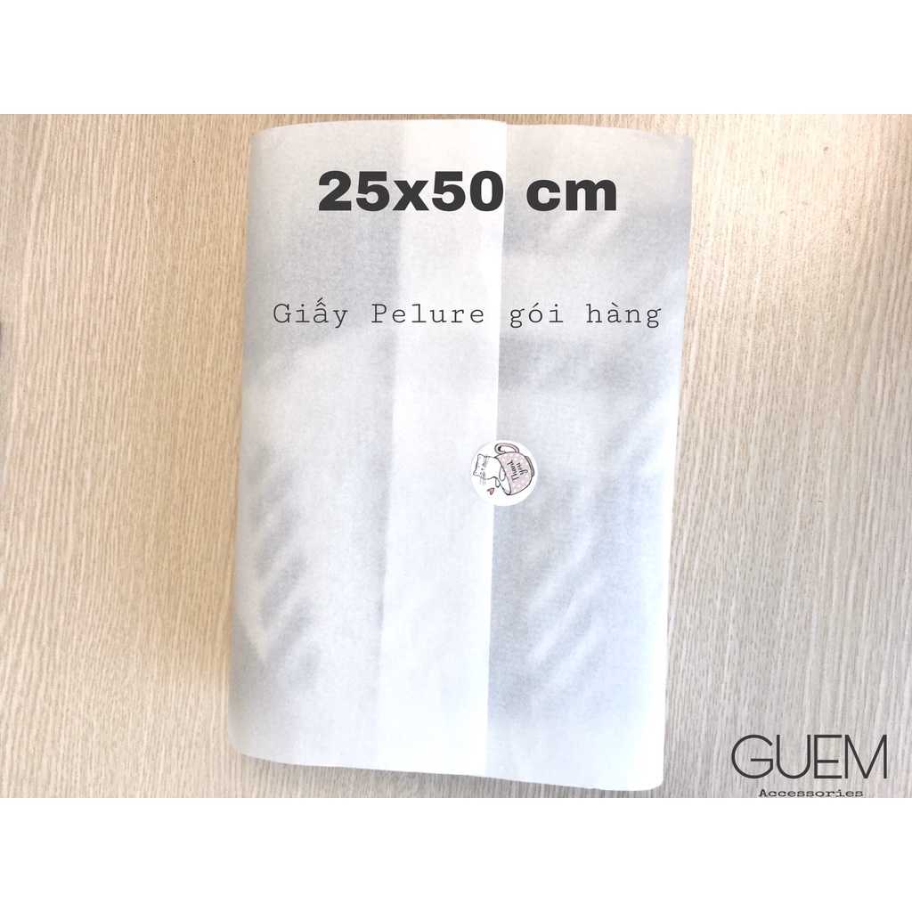 Giấy Pelure gói hàng kích thước 25x50cm siêu trắng 1 mặt bóng