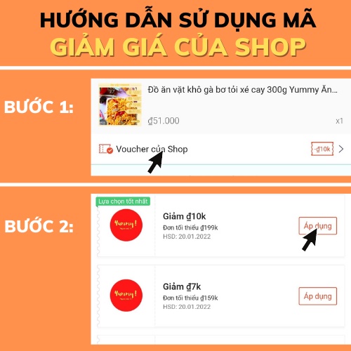 Đồ ăn vặt khô gà bơ tỏi xé cay 300g Yummy Ăn vặt Đà Nẵng | BigBuy360 - bigbuy360.vn
