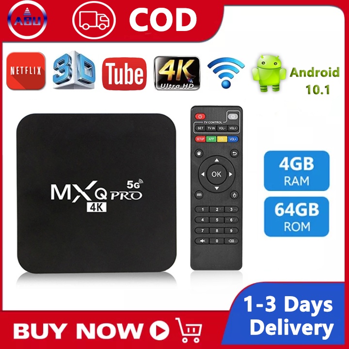 TV box MXQ PRO Androidbox 4gb 4K tivibox Android:10.1 1+8G/2+16G Bạn có thể xem youtube và vân vân smartbox