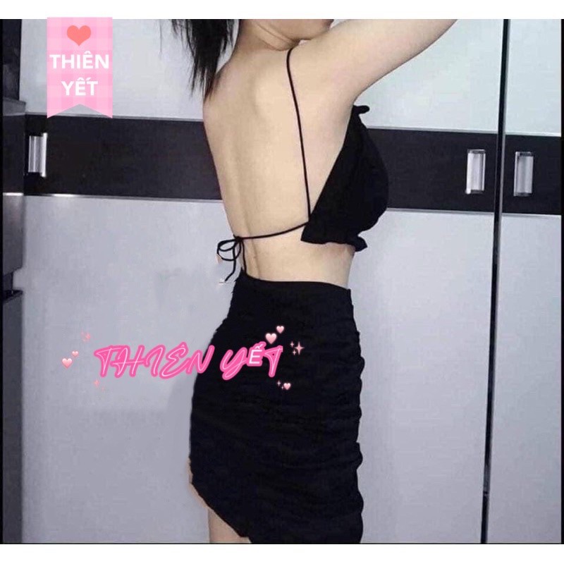 Áo kiểu ỐNG HỞ LƯNG CỘT DÂY CÓ MÚT hình thật | BigBuy360 - bigbuy360.vn