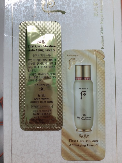 Combo 10 gói tinh dầu First Care WHOO Bicheop First Care Moisture Anti-Aging Essence dưỡng da tối ưu