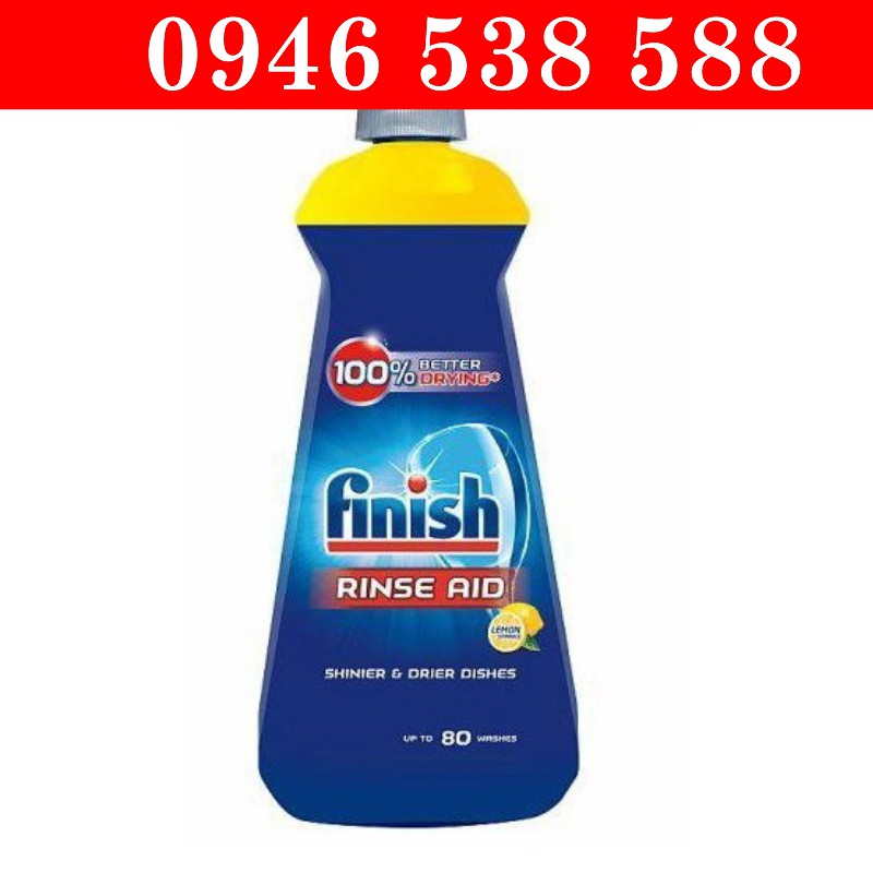 Combo bột rửa bát Finish 2.5kg, Muối rửa bát finish 1.5kg, Nước làm bóng 400ml - Nhập khẩu EU