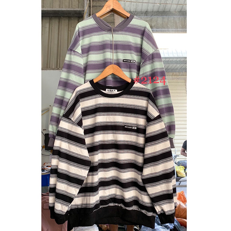 Áo Nỉ Da Cá Kẻ Ngang Dài Tay M2124-Violet