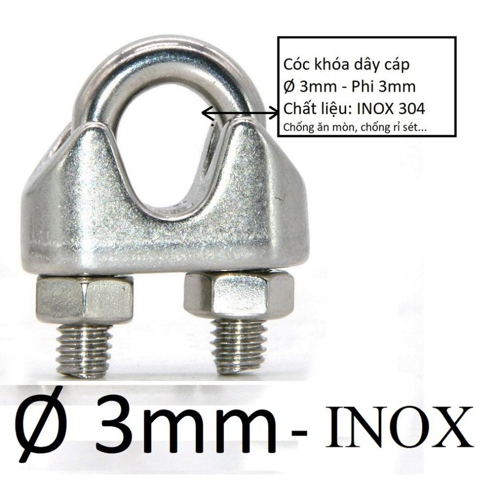 Cóc khóa cáp Ø [ 3mm ] INOX
