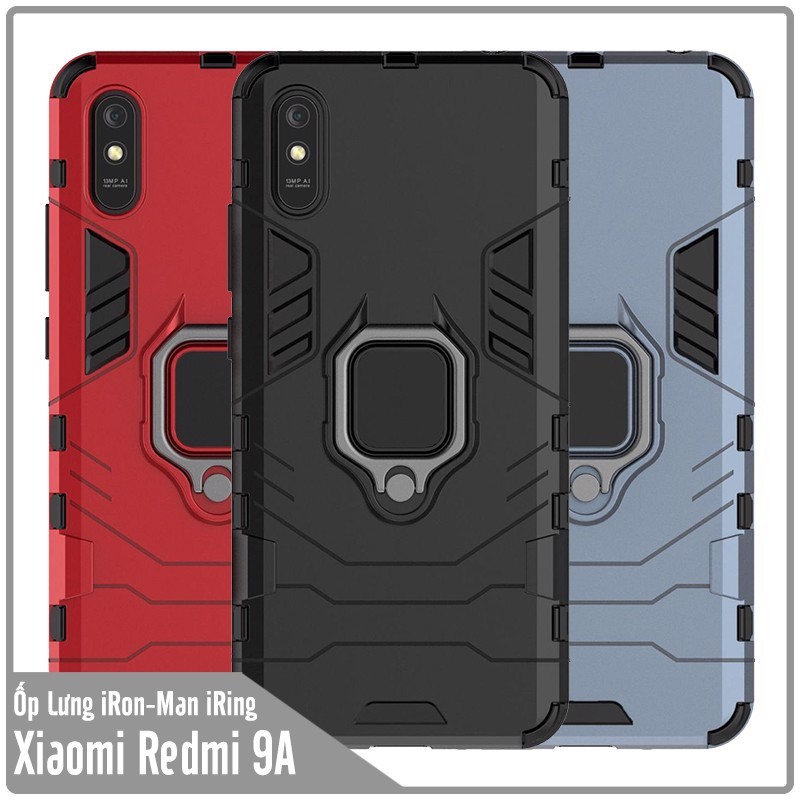 Ốp lưng cho Xiaomi Redmi 9A iRON - MAN IRING Nhựa PC cứng viền dẻo chống sốc