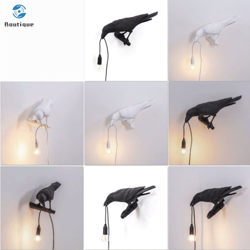 Raven Light Birds Table Lamps Bedroom Resin Crow Desk Lamp Bedside Light Wall Sconce