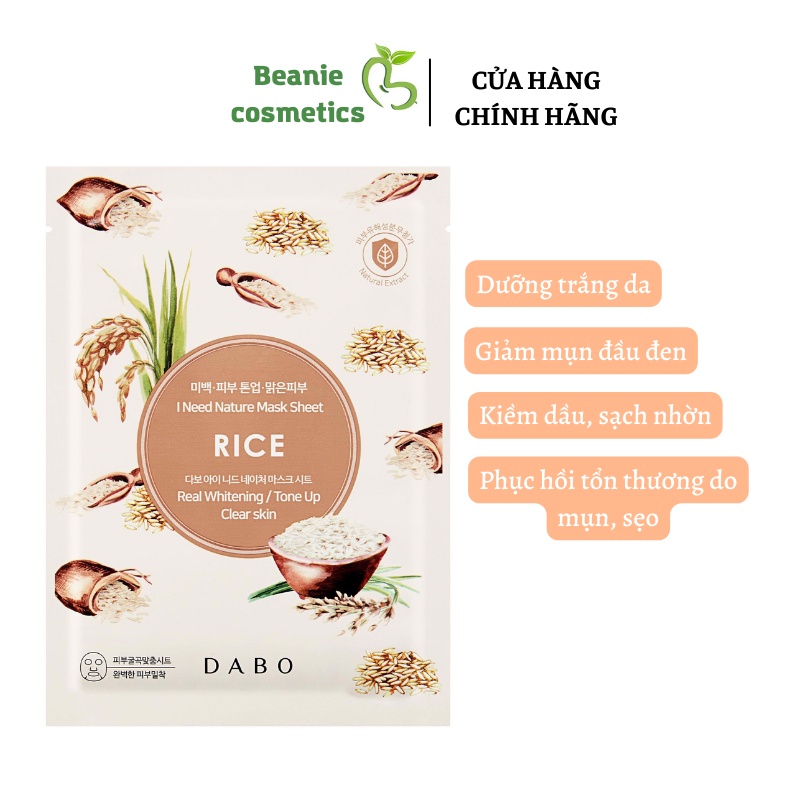 Mặt nạ dưỡng da Dabo I need Nature Hàn Quốc 23ml dưỡng ẩm trắng da cao cấp