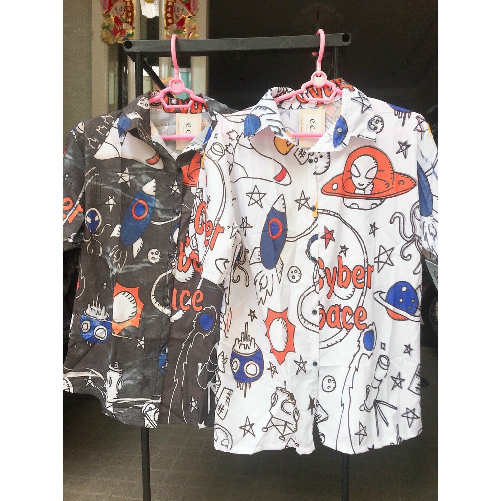 Áo sơ mi nam cộc tay họa tiết vũ trự nổi bật chất vải lụa mát tay mềm mịn kèm ảnh thật | BigBuy360 - bigbuy360.vn