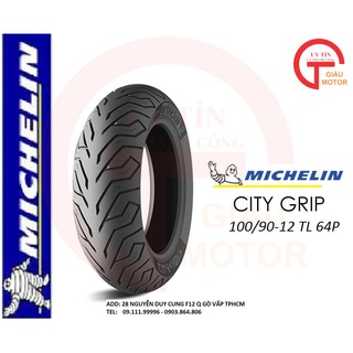 Vỏ lốp xe máy 100/90-12 M/C CITY GRIP 64P TL Hãng Michelin Thái Lan