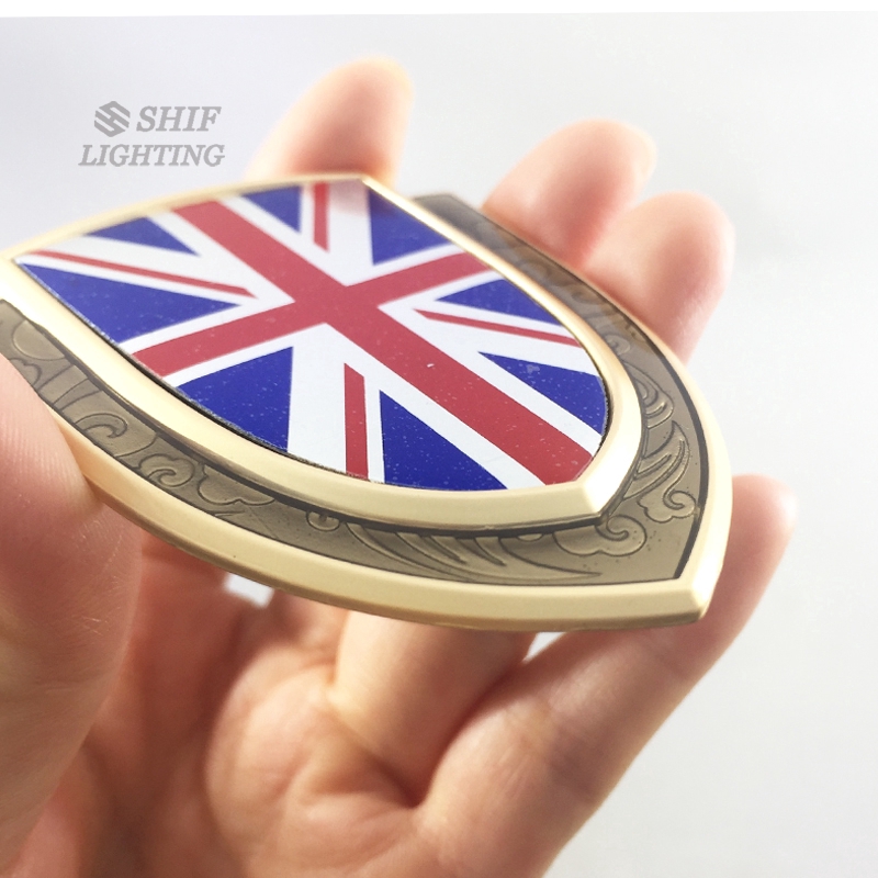 Đề-can huy hiệu biểu tượng cờ vương quốc Anh bằng kim loại cho xe hơi
