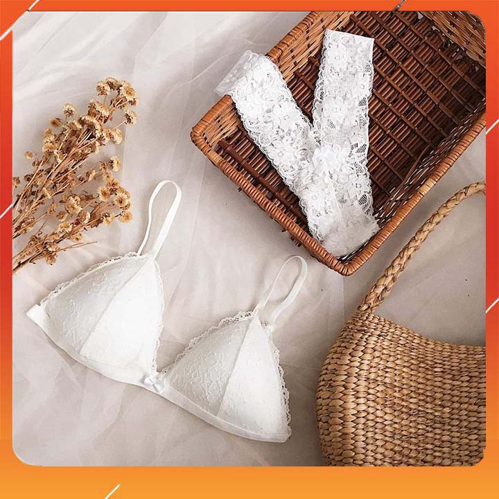 🌲 RE VÔ ĐỊCH 🌲 Bộ đồ lót bralette nữ quần lọt khe màu trắng không gọng có mút siêu đẹp | BigBuy360 - bigbuy360.vn