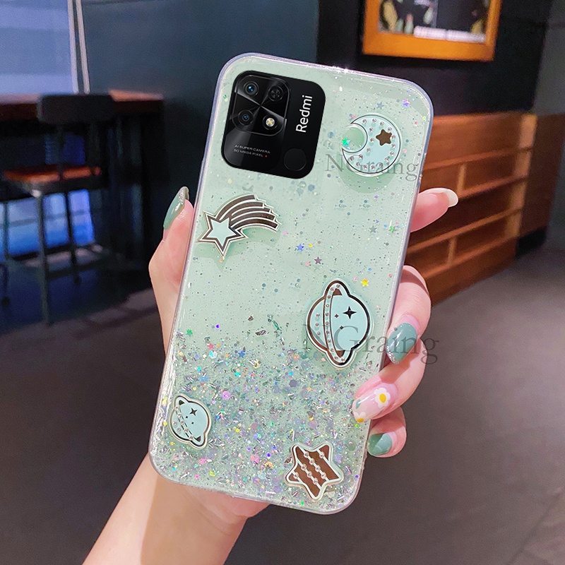 Ốp Điện Thoại TPU Dẻo Trong Suốt Họa Tiết Ngôi Sao Lấp Lánh Cho Xiaomi Redmi 10C 10A 10 Note 11 11S 11Pro 12 K50 11T 11 Lite