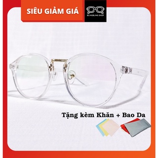 Gọng kính cận trong suốt cận dáng tròn nam nữ BlingBling - kính trong suốt có nhiều màu