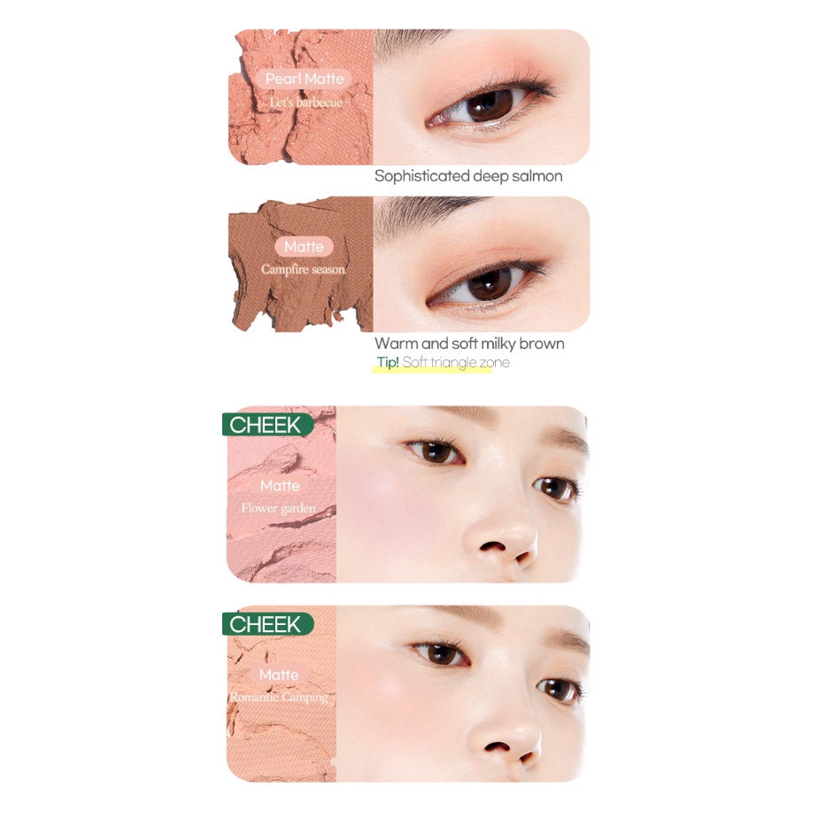 Bảng phấn mắt Good Morning Camping màu sắc xinh xắn