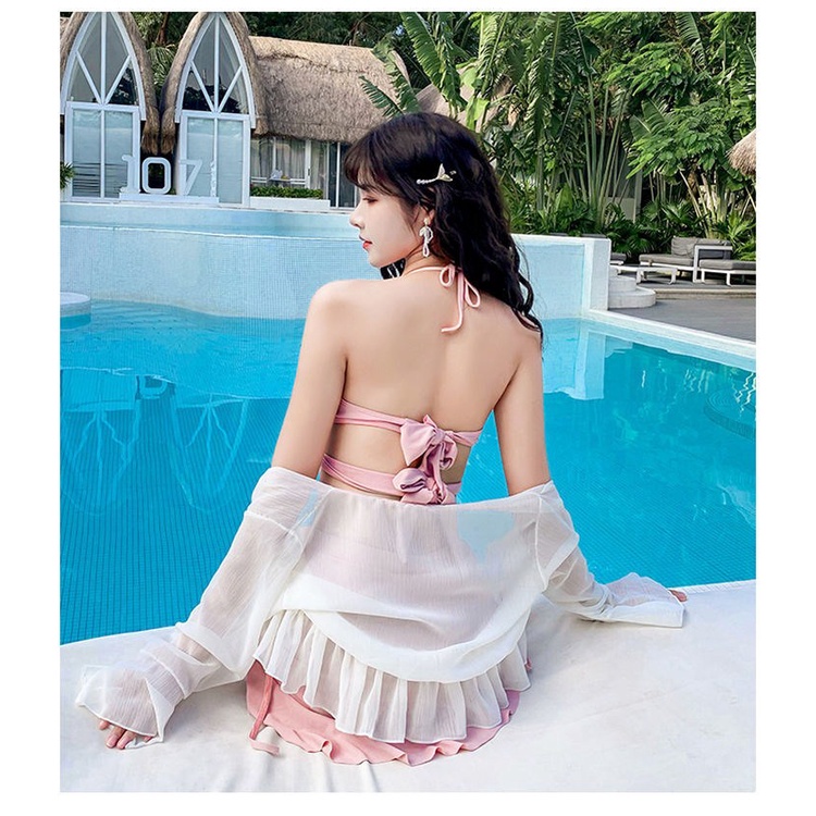 Bộ Đồ Bơi Ba Mảnh Tay Dài Nâng Ngực Thời Trang Quyến Rũ Cho Nữ | BigBuy360 - bigbuy360.vn