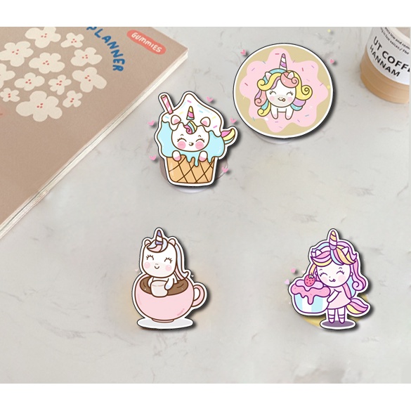 kẹp điện thoại mica jack gấu lotso KMC6 giá đỡ doremon sơn tùng 12 cung hoàng đạo ngựa thần phi hành gia cherie berie