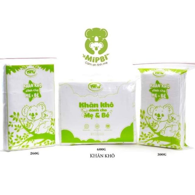 Khăn khô đa năng mipbi chính hãng 300g/600g