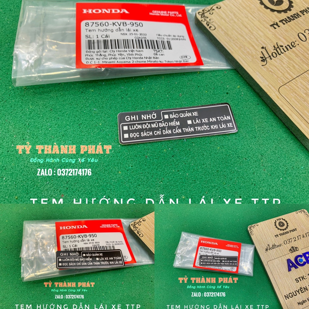 Tem Hướng Dẫn Lái Xe zin honda
