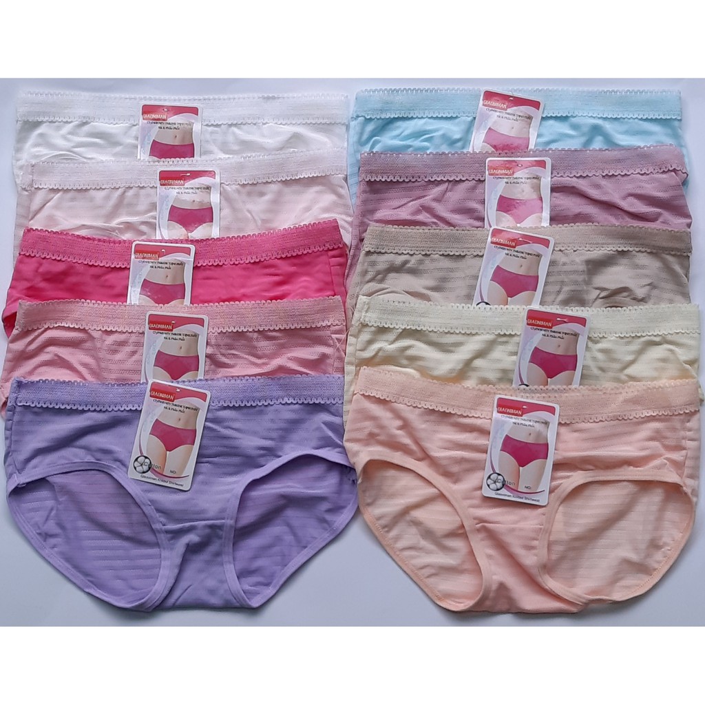 Combo 5 quần lót nữ 53kg đến 69kg thun 100% Cotton thoáng mát