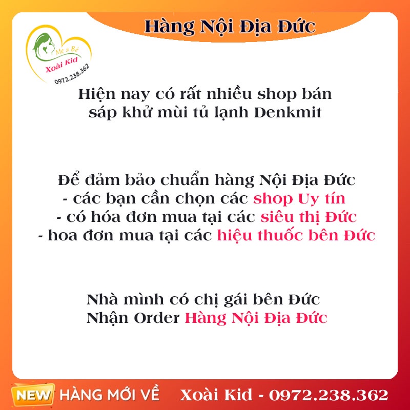 Sáp khử mùi tủ lạnh DENKMIT của Đức - Date mới nhất