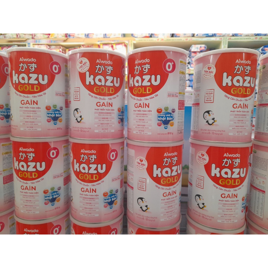 Lon Sữa Bột Dinh Dưỡng 810g Kazu Gold Gian Aiwado Giúp Bé Tăng Cân Nhanh, Tiêu Hóa Tốt