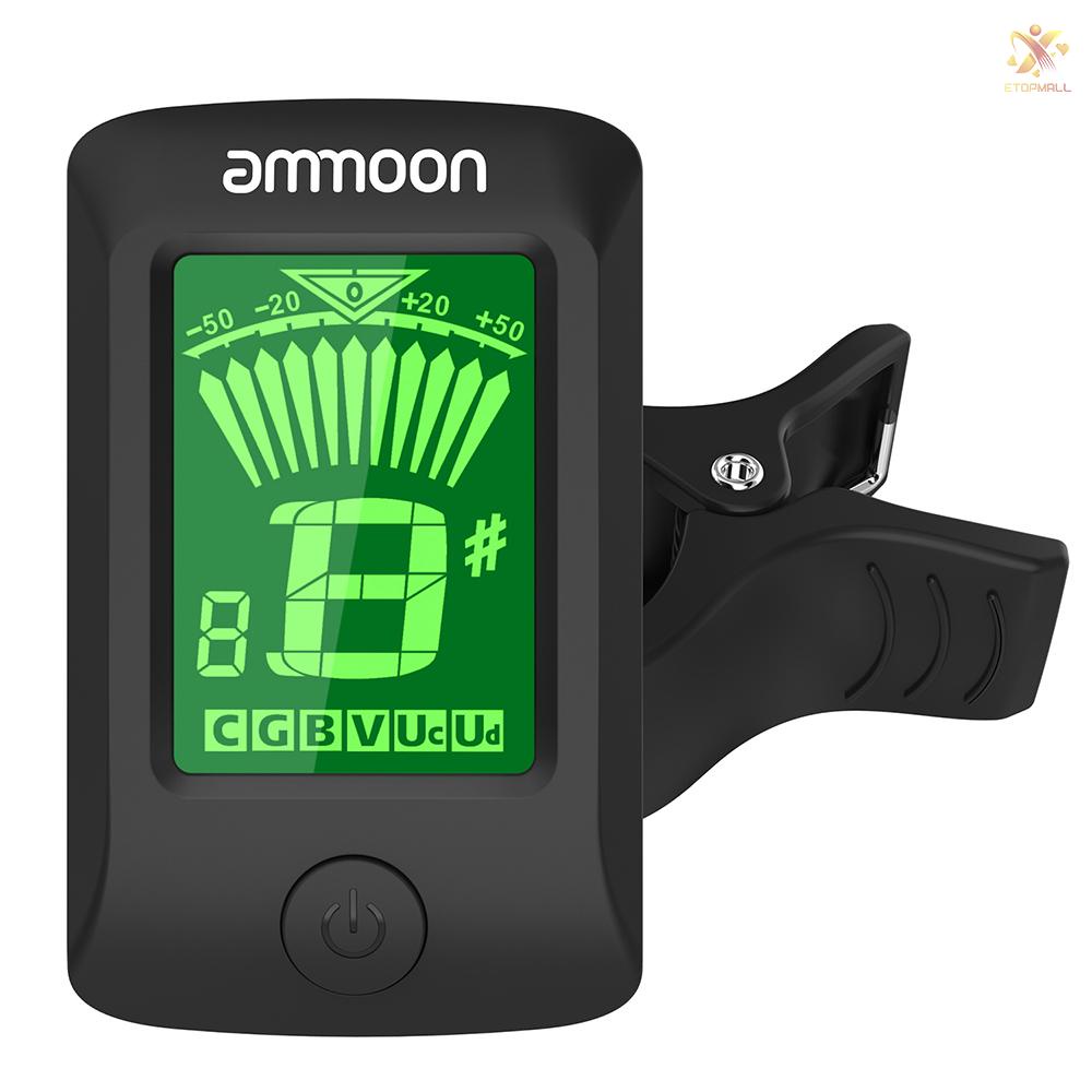 ET ammoon AT-07 Digital Electronic Clip-On Tuner LCD Screen for Guitar Chromatic Bass Ukulele C/ D Violin