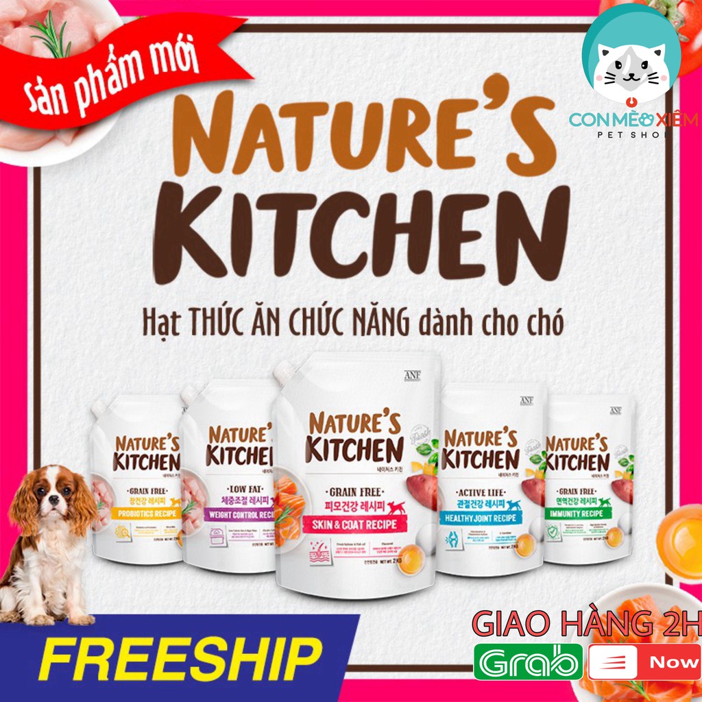 Hạt cho chó ANF nature s kitchen 2kg, thức ăn khô chức năng cho cún Con Mèo Xiêm
