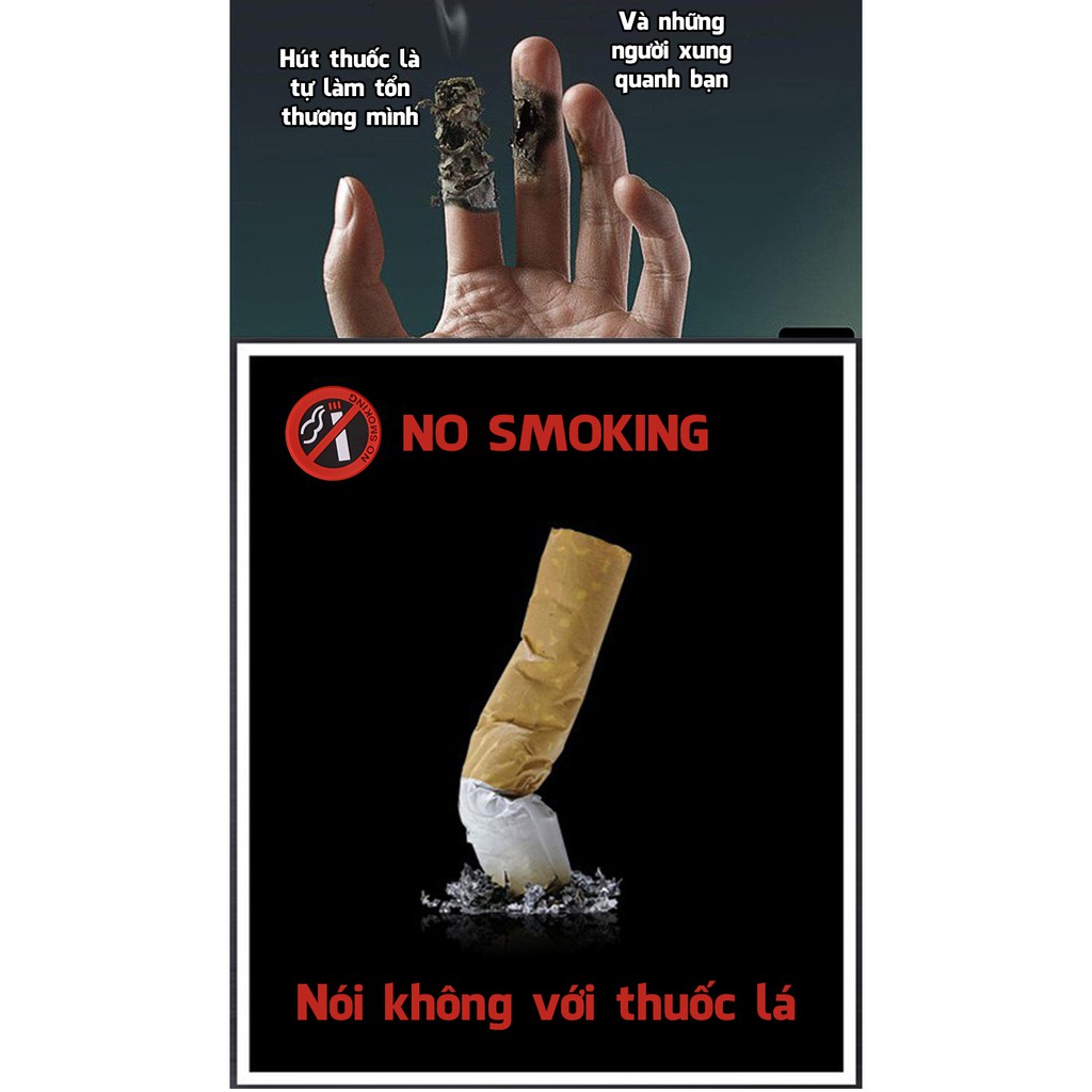 Bộ 5 miếng dán cấm hút thuốc – NO SMOKING cao cấp