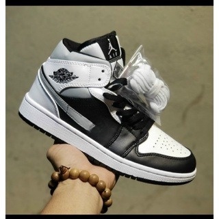 Giày thể thao sneakers air jordan 1 high panda original cao cổ trắng đen bạc